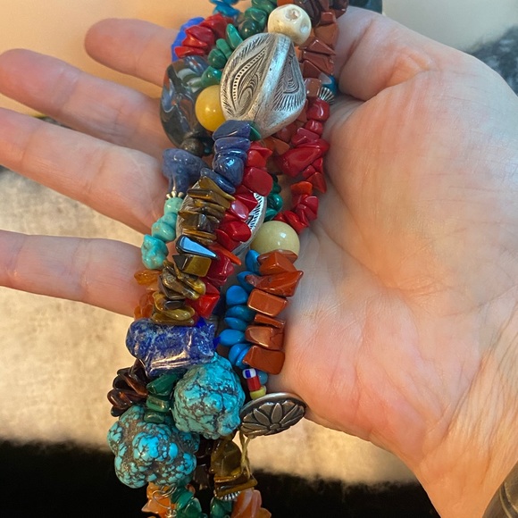 Artisan fetish genuine stone sterling necklace - Picture 6 of 8